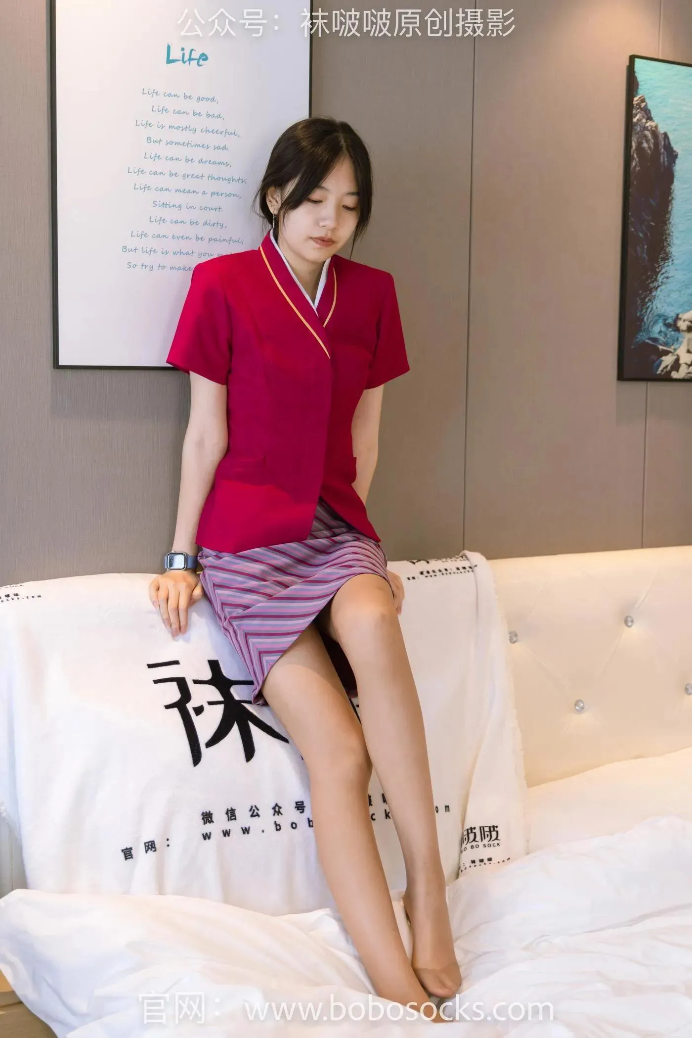 [BoBoSocks袜啵啵]NO.159 小甜豆-平底鞋、咖啡丝、空姐制服 [139P]插图1